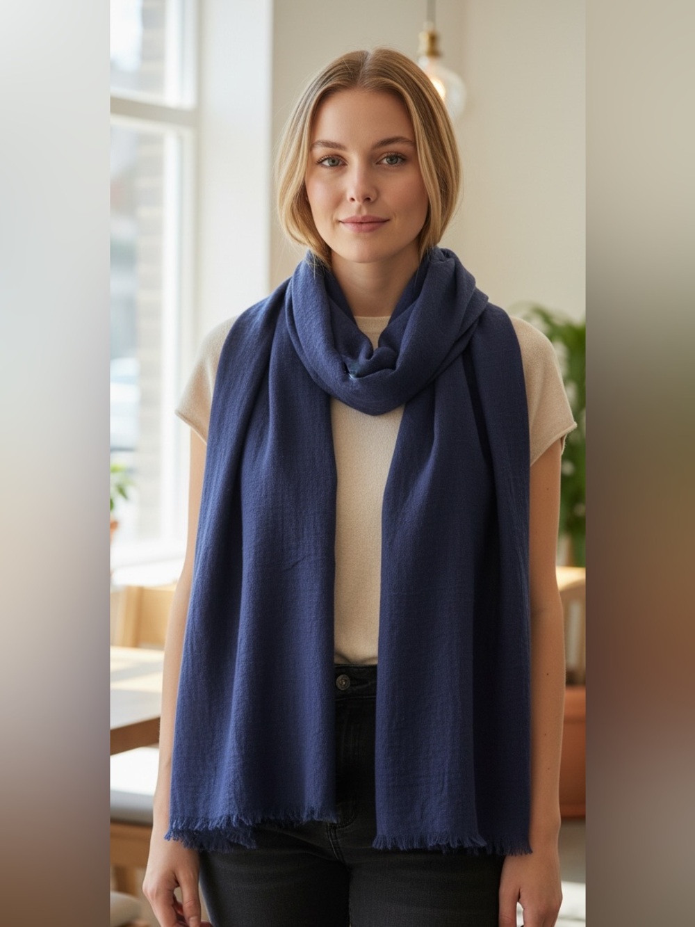 INC Blue Scarf Pashmina NWT | 20x80 Luxe Soft Layer Versatile Wrap Shawl